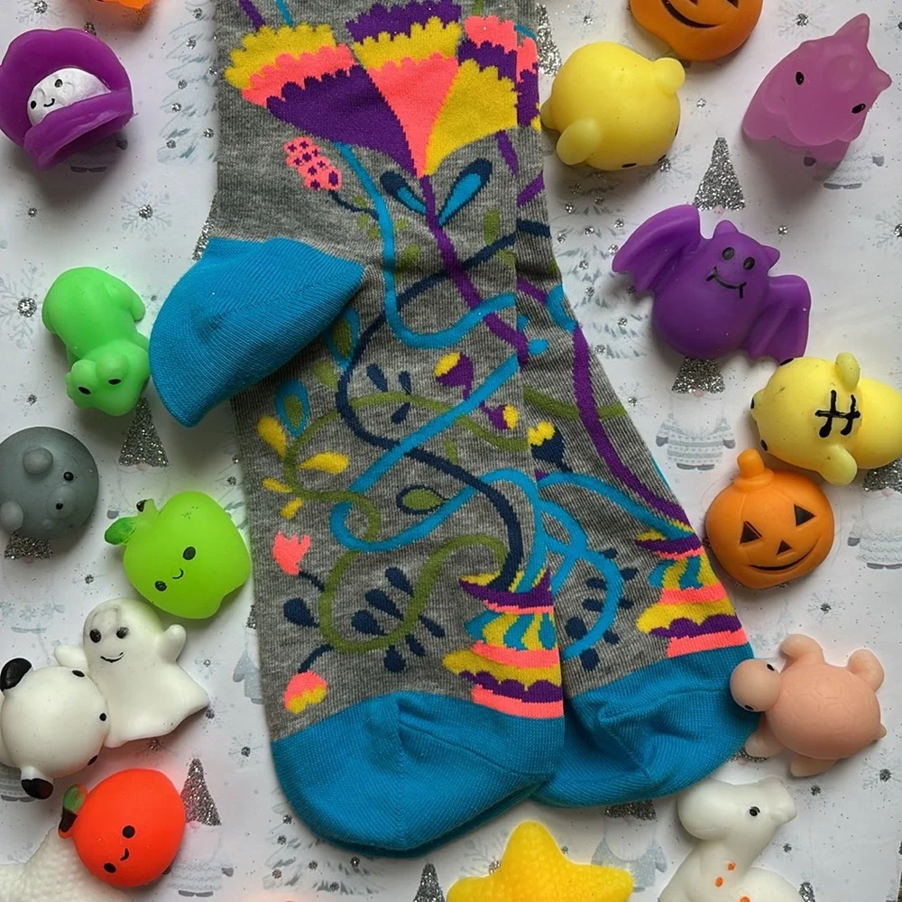 Blue Q women’s crew socks “I love my A$$hole kids” NWT + 30 squishies